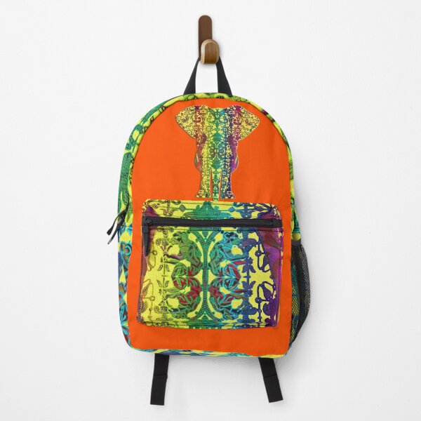 Item preview, Rainbow Yellow Elephant On Orange designed and sold by Diego-t.