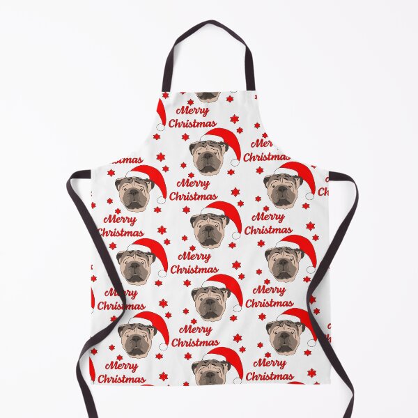 Item preview, Cute British Bulldog with Merry Christmas Words designed and sold by krisgreenwood.