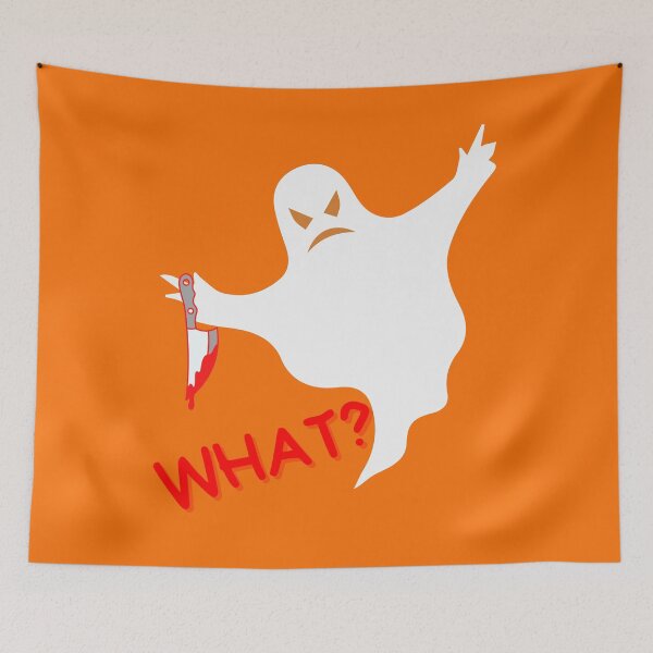 Item preview, Funny Murderous Ghost Holding Knife / Scary Halloween 2022 designed and sold by olegarh.