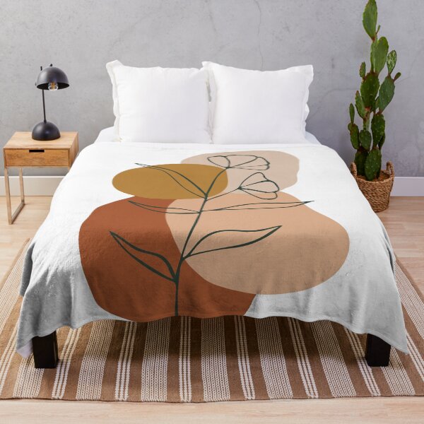 Item preview, Modern Art Floral Leaves Pink, Gold, Rust designed and sold by StudioPosies.