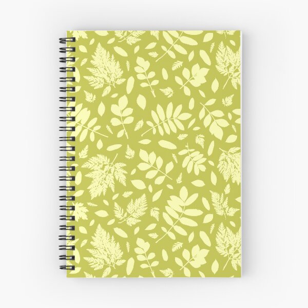 Item preview, Monochrome autumn leaves 17. Wild herbs seamless pattern pale yellow on olive green. Autumn leaf fall. Wild life designed and sold by Yulia Chepurova.
