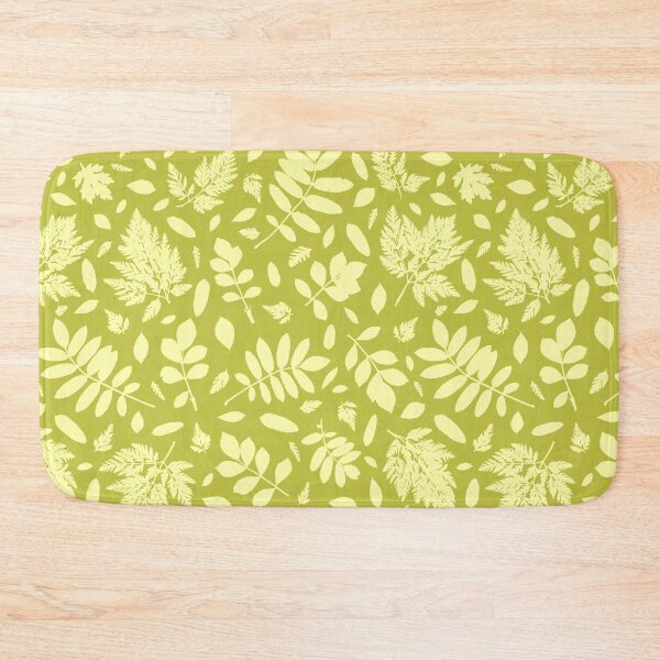 Item preview, Monochrome autumn leaves 17. Wild herbs seamless pattern pale yellow on olive green. Autumn leaf fall. Wild life designed and sold by Yulia Chepurova.