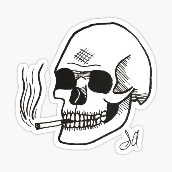 calavera fumando porro