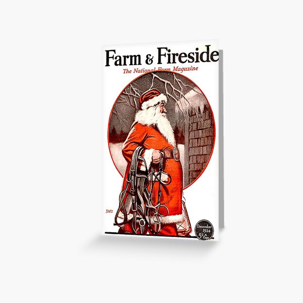 Vintage Santa Farm & Fireside Magazine Cover (1924) Greeting Card