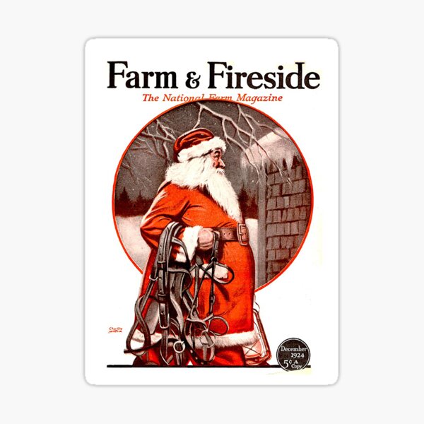 Vintage Santa Farm & Fireside Magazine Cover (1924) Sticker