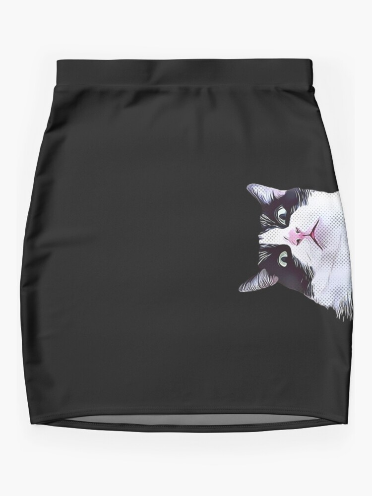 Disover Peeking Suspicious Cat  Mini Skirt