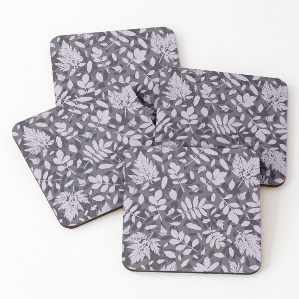 Item preview, Monochrome leaves 18. Wild herbs seamless pattern blue grey shadows. Autumn leaf fall. Wild life.  designed and sold by Yulia Chepurova.