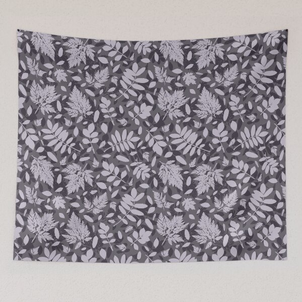 Item preview, Monochrome leaves 18. Wild herbs seamless pattern blue grey shadows. Autumn leaf fall. Wild life.  designed and sold by Yulia Chepurova.
