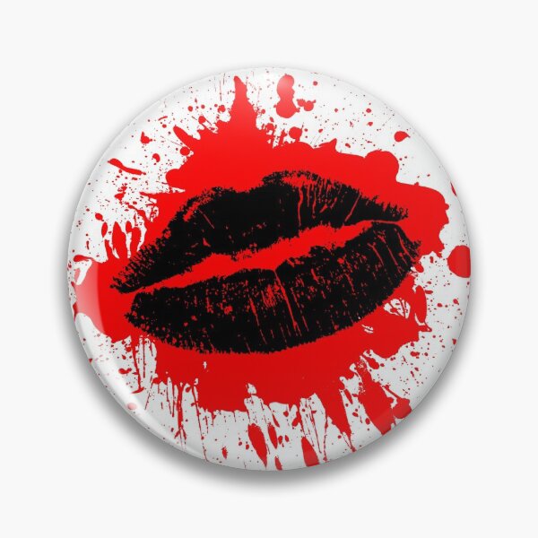 Item preview, Gothic Kiss Black Lipstick Print with Splatters designed and sold by asitflows.