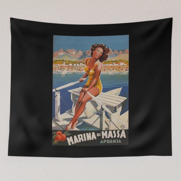 Artikelvorschau, Marina di Massa retro poster entworfen und verkauft von CorasPosters.