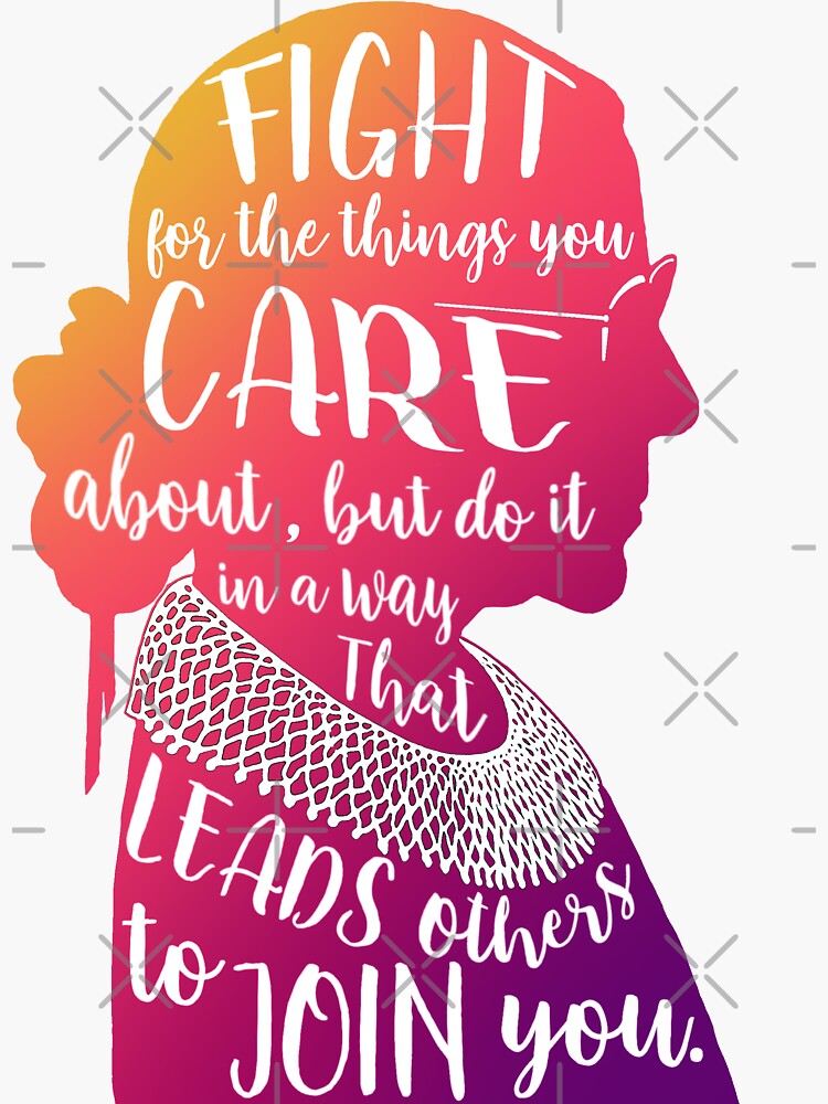 "RBG quote silhouette" Sticker for Sale by InstaEtchStudio Redbubble