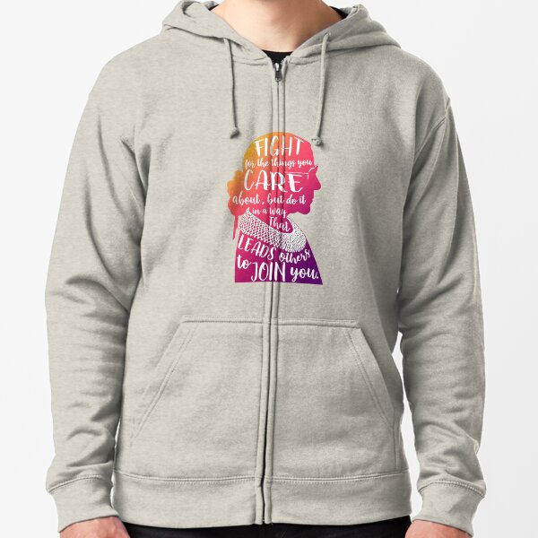 RBG quote silhouette Zipped Hoodie