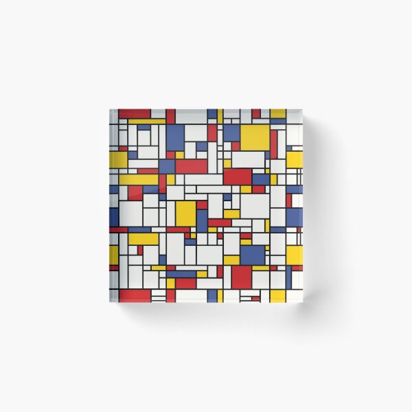 Aperçu de l'œuvre Piet Mondrian Abstrait Pop Art Années 1960 Rouge Bleu Jaune Rectangles créée et vendue par Draculaura2009.