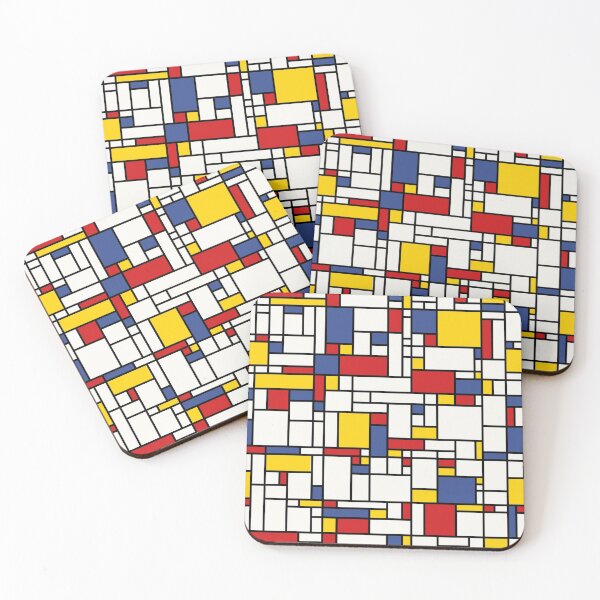 Item preview, Piet Mondrian Abstract Pop Art 1960s Red Blue Yellow Rectangles designed and sold by Draculaura2009.