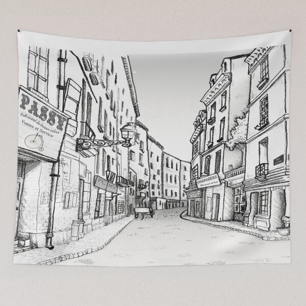 Item preview, Old Paris Street scene, early dawn designed and sold by Rusty Wright.