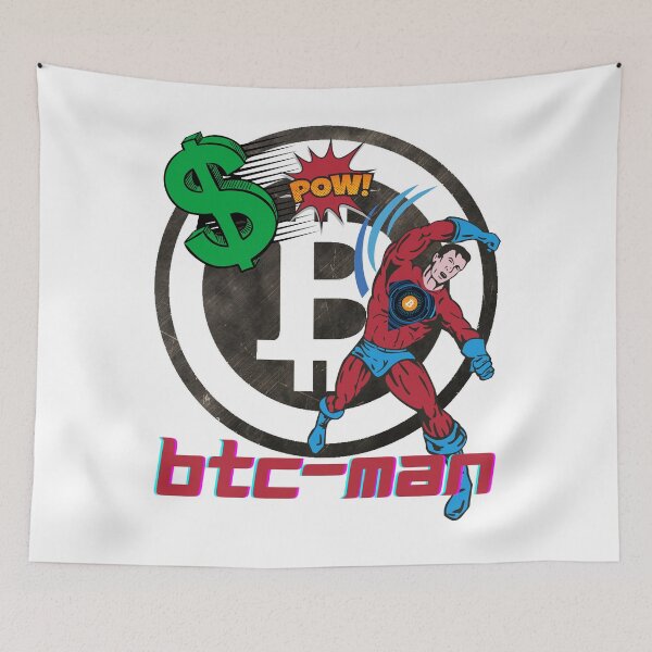 Item preview, BTC Man, Bitcoin Superhero, Cryptocurrency Comic designed and sold by WinningUniverse.