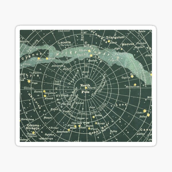 Vista previa del artículo con la obra «Vía Láctea - Mapa de constelación vintage», diseñado y vendido por elevens.