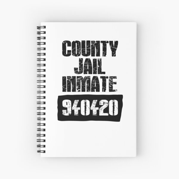 Jail Spiral Notebooks Redbubble - mugshot plate roblox