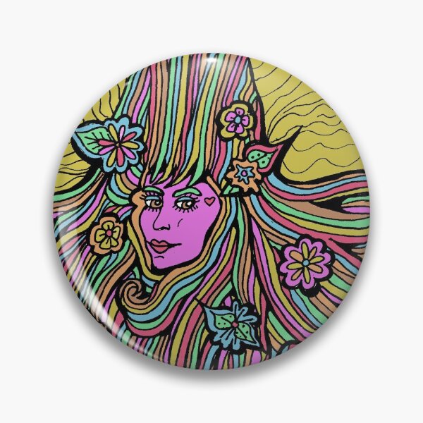 Item preview, Psychedelic Colorful Rainbow Hair Woman Illustration designed and sold by Intergalactic Unicorn: Art by Anna Schmidt.