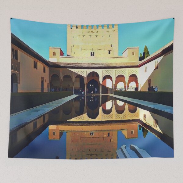Item preview, Alhambra Reflecting Pool Illustration designed and sold by tremendoustees.