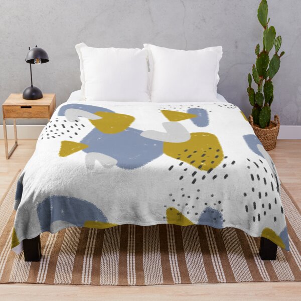 Item preview, Abstract modern pattern (blue/grey/mustard) designed and sold by PaintPsd.