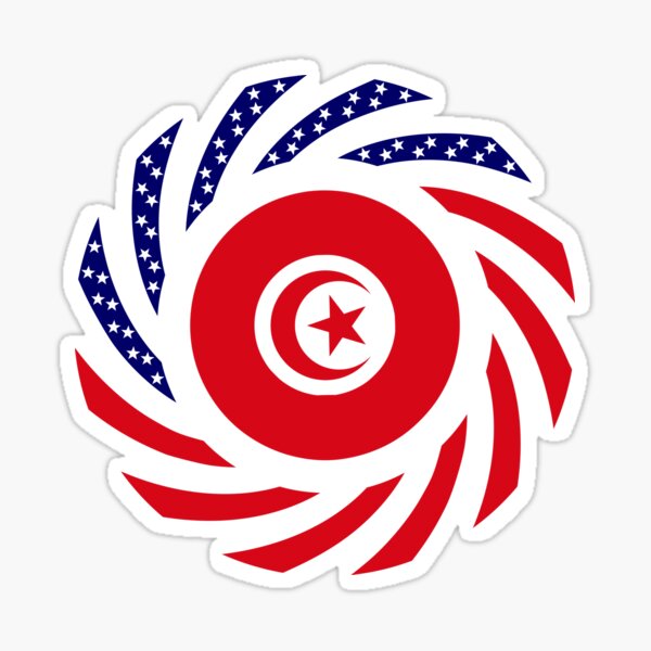 Tunisian American Multinational Patriot Flag Series Sticker