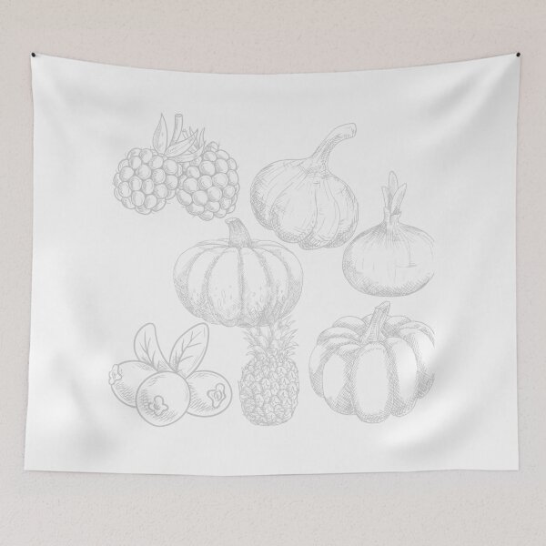 Item preview, Vegetables  and fruit in grey designed and sold by Linger0418.