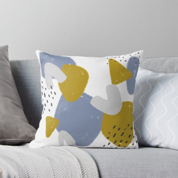 Item preview, Patrón moderno abstracto (azul / gris / mostaza) designed and sold by PaintPsd.