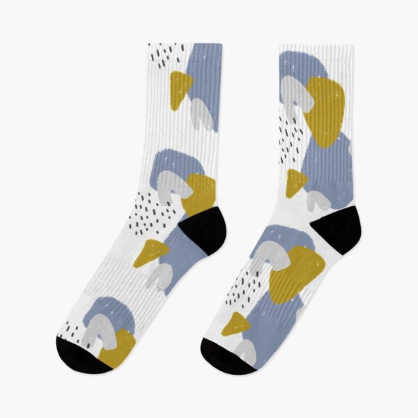 Item preview, Abstract modern pattern (blue/grey/mustard) designed and sold by PaintPsd.