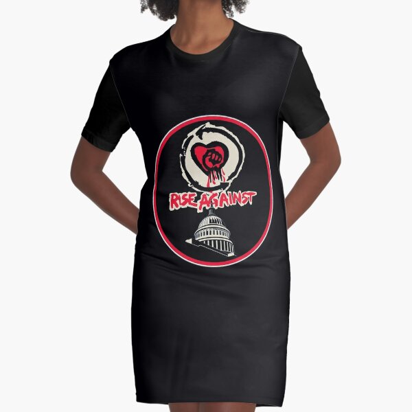 Rise Against Original Skull And Punk Text Logo Graphic T Shirt Dress By Art On Fire Redbubble