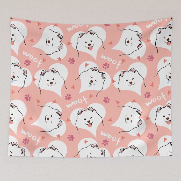 Item preview, Samoyed Dog Emoji - Pink designed and sold by Lulupainting.