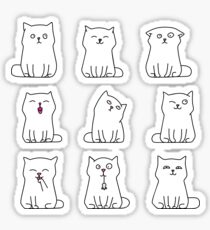 Nine cute white kittens Sticker