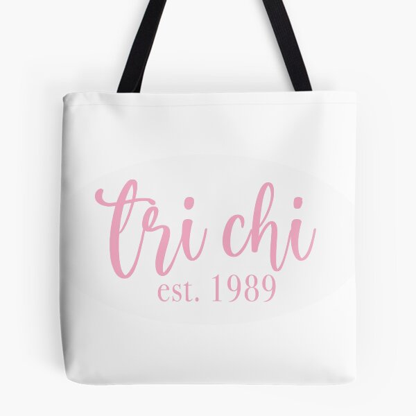 Item preview, tri chi cursive pink oval sticker designed and sold by Madeline McKay.
