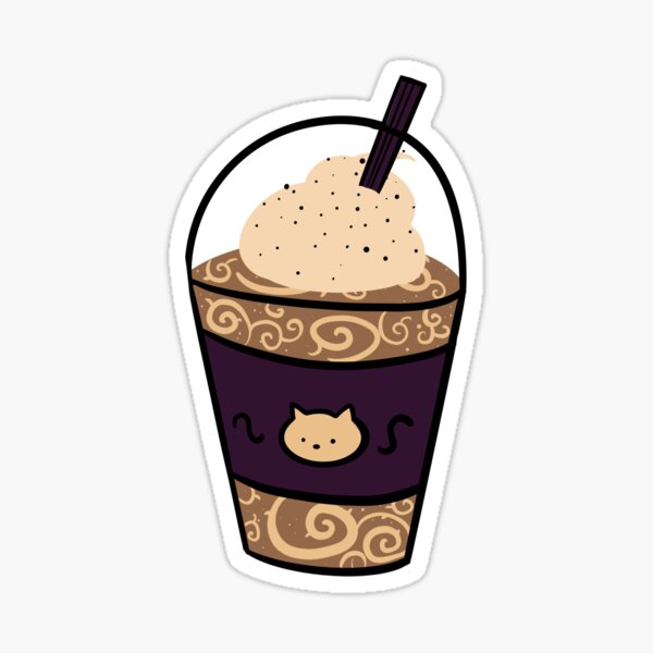 Starbucks Coffee Frappe Cat Kitty Starbies Cold Brew Frappuccino Stickers  134