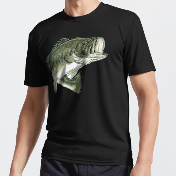 Fishing Graphic T-Shirt Large Mouth Bass Fish Essential T-Shirt for Sale  by feliciastets