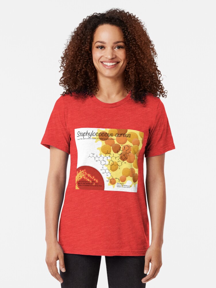 Alternate view of Staphylococcus aureus Tri-blend T-Shirt