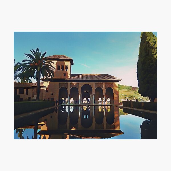 Item preview, El Partal Reflection, Alhambra Illustration designed and sold by tremendoustees.