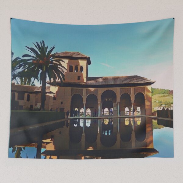 Item preview, El Partal Reflection, Alhambra Illustration designed and sold by tremendoustees.