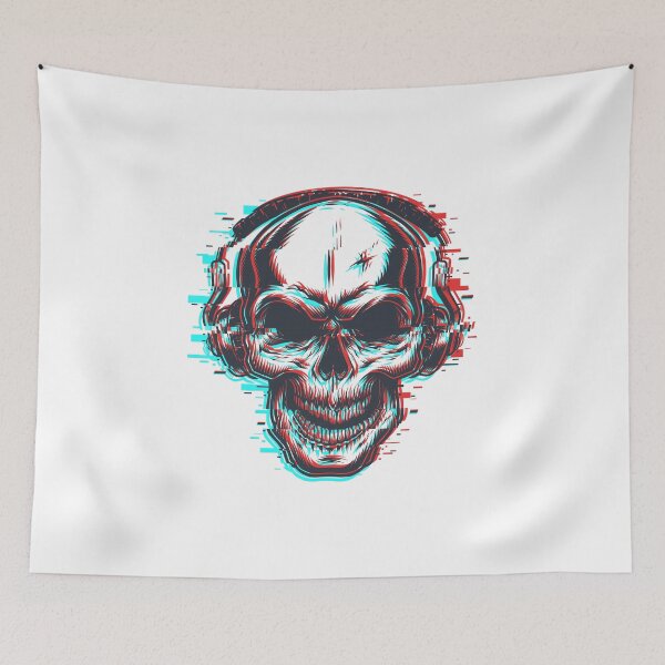 Item preview, 3D Skull with Headphones | Red Blue 3D Effect  designed and sold by JacobPloesser.