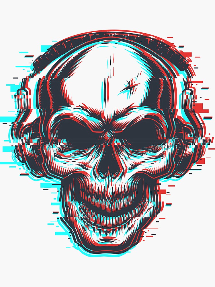 Grunge 3D Skull  Sticker for Sale by vellikhor