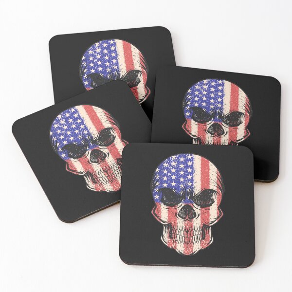 Item preview, Patriotic American Flag Skull designed and sold by VintageMashup.