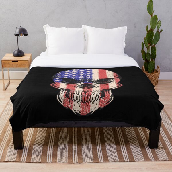 Item preview, Patriotic American Flag Skull designed and sold by VintageMashup.