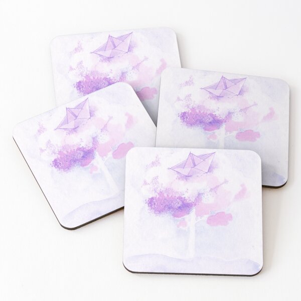 Item preview, little boat over the tree - lilla purple - watercolor designed by Tizi Graphics designed and sold by TiziGraphics.