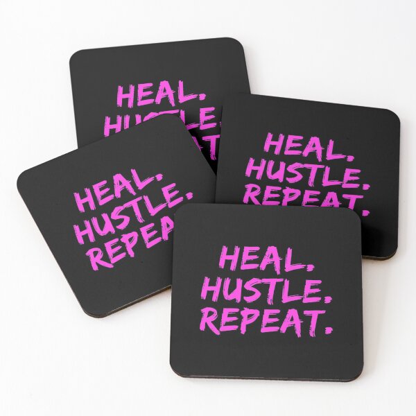 Item preview, Heal Hustle Repeat Neon Pink designed and sold by livetogether.