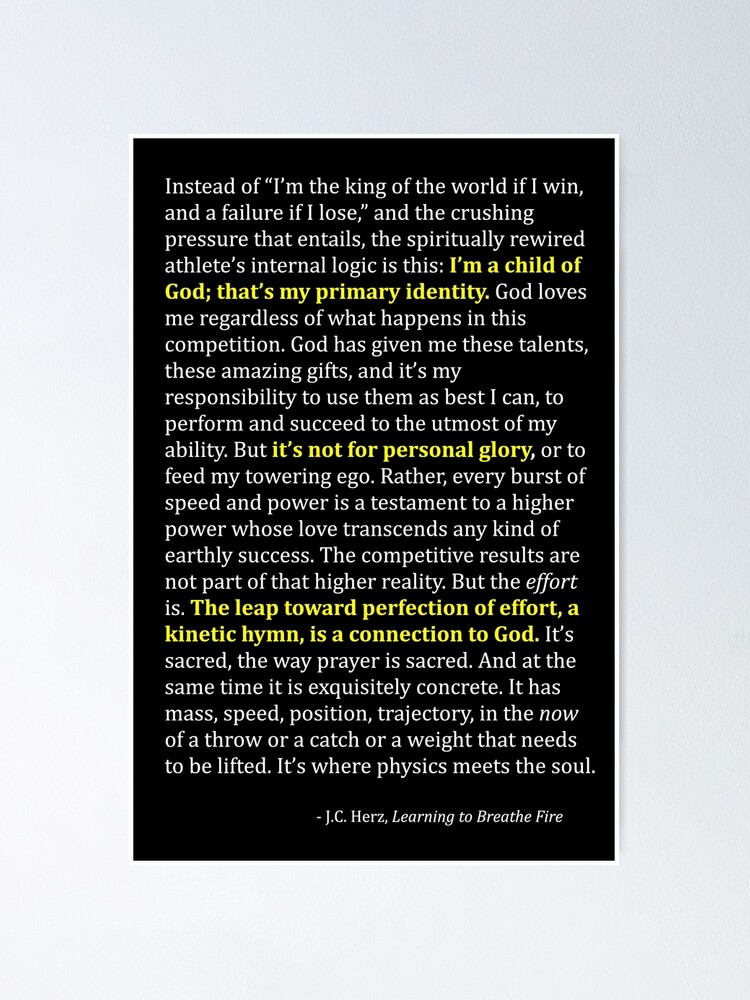 Alternate view of The Spiritually Rewired Athlete - Black and Yellow Poster