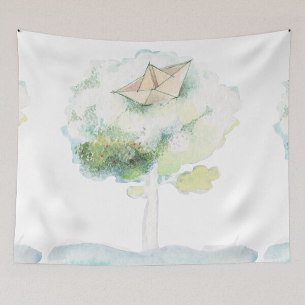 Item preview, little boat over the tree - TRASP - watercolor designed by Tizi Graphics designed and sold by TiziGraphics.