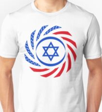 Israeli American Multinational Patriot Flag Slim Fit T-Shirt