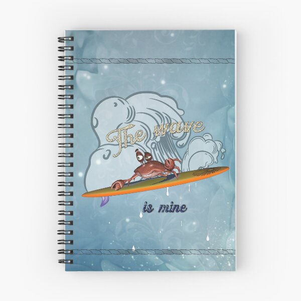 Item preview, Funny crab on a surfboard, this wave is mine designed and sold by nicky2342.