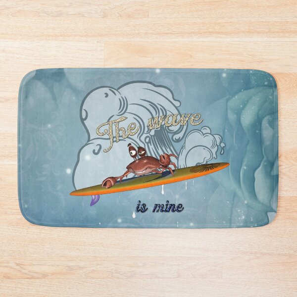 Item preview, Funny crab on a surfboard, this wave is mine designed and sold by nicky2342.