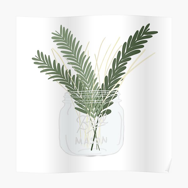 Mason Jar Flowers Poster